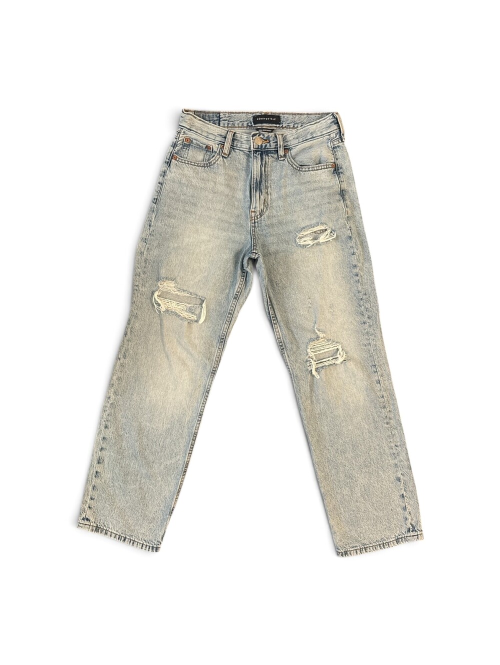 Aeropostale High Rise Baggy Distressed Jeans